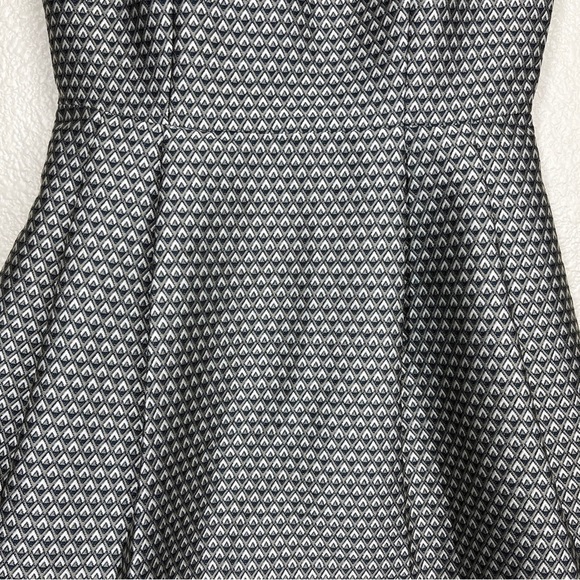 Serena & Lily Fit and Flare Dress June Geometric Diamond Print Black/Grey Size 2 - Picture 4 of 11